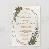 Brautparty geometrische weiße Blume Einladung (Vorne/Hinten)