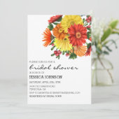 Brautparty Gerbera Daisy Floral Einladung (Stehend Vorderseite)