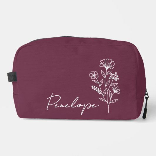 Brautparty Geschenk, Individuelle Name Blumenbeute Waschbeutel (Vorderseite)