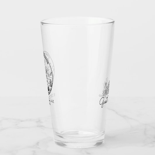 Brautparty-Geschenk mit Namen Wüstenhochzeit Glas (Links)