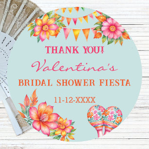 Brautparty Geschenk Pink Flowers Fiesta Runder Aufkleber