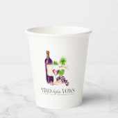 Brautparty-Geschenk 'Vino Before Vows' Pappbecher (Vorderseite)