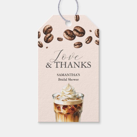 Brautparty-Geschenkanhänger Eis Kaffee Geschenkanhänger (Vorderseite)