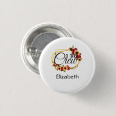 Brautparty Geschenke, ich mache Crew, Sonnenblumen Button (Vorne & Hinten)