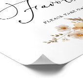 Brautparty-Geschenke-Schild mit beigen Wildblumen Poster (Ecke)