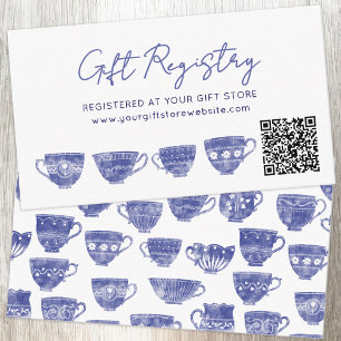 Brautparty-Geschenkregistrierungs-QR-Code in Vinta Begleitkarte