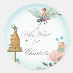 Brautparty-Geschenkverschlüsse Blumenfeen Libelle Runder Aufkleber