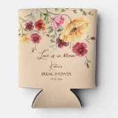 Brautparty gibt bordeauxfarbene Wildblumen Dosenkühler (Vorderseite)