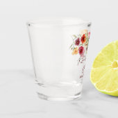 Brautparty gibt bordeauxfarbene Wildblumen Schnapsglas (Links)