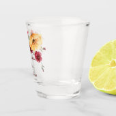 Brautparty gibt bordeauxfarbene Wildblumen Schnapsglas (Rechts)