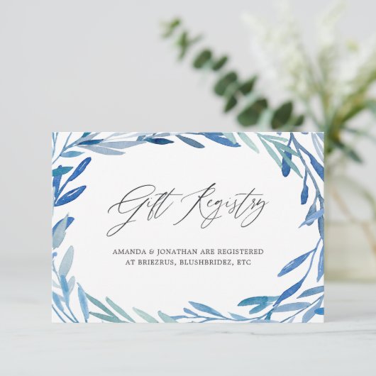 Brautparty-Gift-Registrierung für Wasserfarbenfäng Begleitkarte (Stehend Vorderseite)