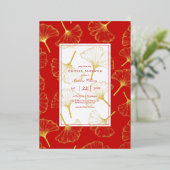 BRAUTPARTY Ginkgo Leaf Folien Feiertagskarte (Stehend vorne)