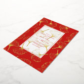 BRAUTPARTY Ginkgo Leaf Folien Feiertagskarte (Gedreht)