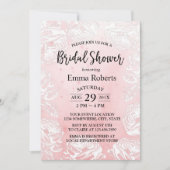 Brautparty Girly Watercolor Rose Floral Einladung (Vorderseite)