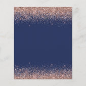 Brautparty Glitzer Blush Pink Navy Blue Flyer (Hinten)