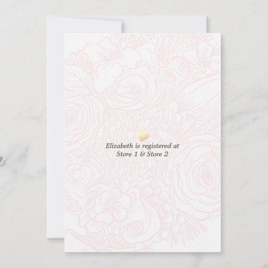 Brautparty Gold Foil Ananas Couple Aquamarine Rose Einladung (Rückseite)