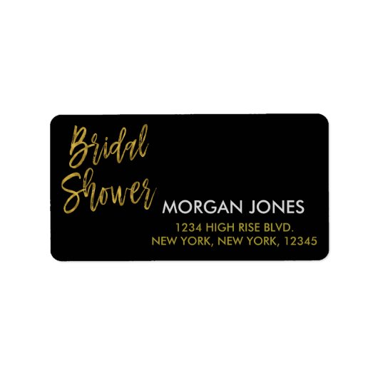 Brautparty Gold Foil Geburtstagsanschrift Adressaufkleber (Vorne)