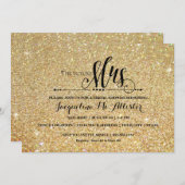 Brautparty Gold Glitzer Future Frau Modern Fab Einladung (Vorne/Hinten)