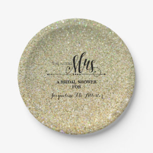 Brautparty Gold Glitzer Future Frau Party Decor Pappteller