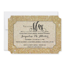 Brautparty Gold Glitzer Future Mrs. Ticket