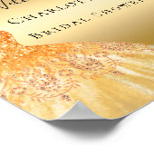 Brautparty Gold Glitzer Kleiderflorchen willkommen Poster (Ecke)