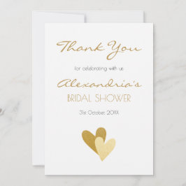 Brautparty Gold Hearts Dankeskarte