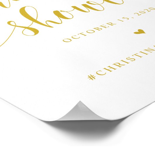 Brautparty, Gold Moderner Hochzeitswettbewerb Schr Poster (Ecke)