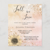 Brautparty Gold rustikale Sonnenblumenfallen (Vorderseite)