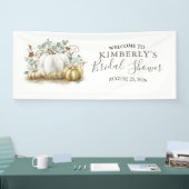 Brautparty Gold und weiße Pumpkins fallen Banner (Messe)
