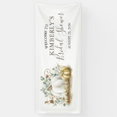 Brautparty Gold und weiße Pumpkins fallen Banner (Vertikal)