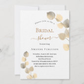 Brautparty Golden Eucalyptus Spries Luxus Einladung (Vorderseite)