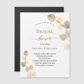 Brautparty Golden Eucalyptus Spries Luxus Magnetkarte (Vorne/Hinten)