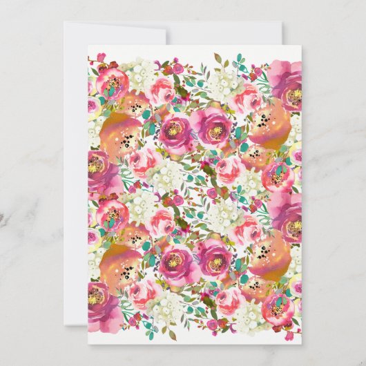 Brautparty Golden Foil Einladung (Rückseite)