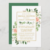 Brautparty Golden Gold Einladung (Vorne/Hinten)