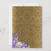 Brautparty - Goldene Damaske und Lavendel Lila Einladung (Rückseite)