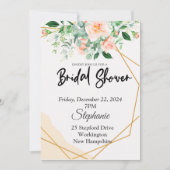 Brautparty, Goldrahmen, Tischtennisplatten, Blume Einladung (Vorderseite)