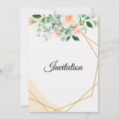 Brautparty, Goldrahmen, Tischtennisplatten, Blume Einladung (Rückseite)