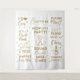 Brautparty goldtext Foto Stand Background Banner Wandteppich
