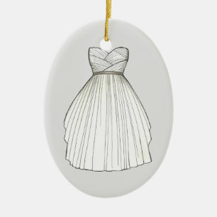 Brautparty Gown Bride Wedding Princess Dress Keramik Ornament