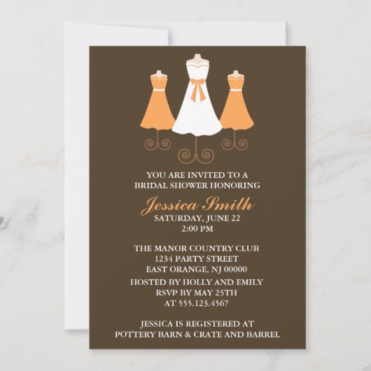 Brautparty Gowns Polterabend Einladung (Vorderseite)