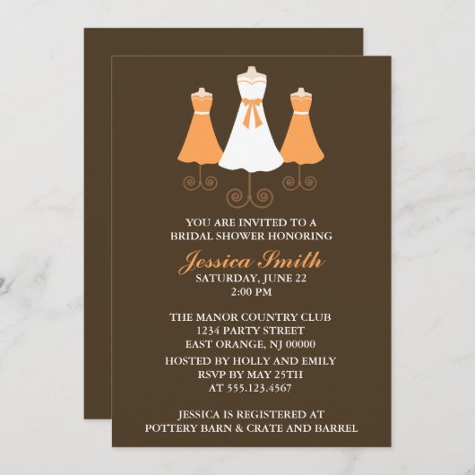 Brautparty Gowns Polterabend Einladung (Vorne/Hinten)