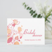 Brautparty Grafik moderne Blume Blätter einladen Einladung (Stehend Vorderseite)