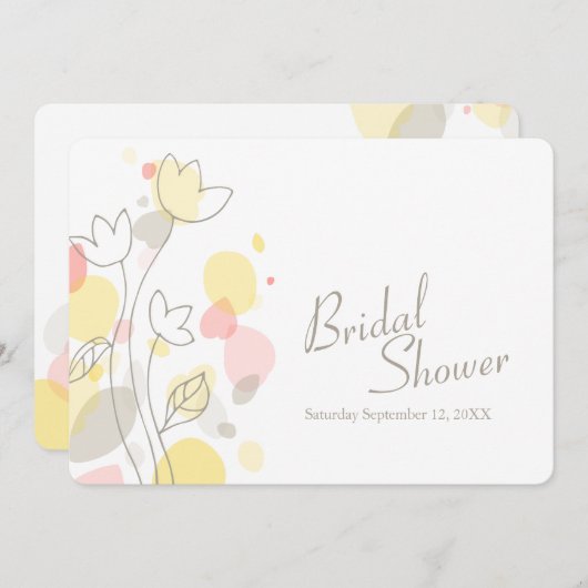 Brautparty Grafik moderne Blume Blätter einladen Einladung (Vorne/Hinten)