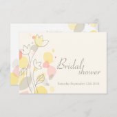 Brautparty Grafik moderne Blume Blätter einladen Einladung (Vorne/Hinten)