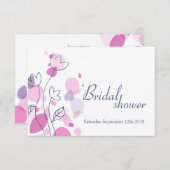 Brautparty Grafik moderne Blume Blätter laden Einladung (Vorne/Hinten)