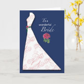 Brautparty gratuliert Navy Blue Background Karte (Gelbe Blume)