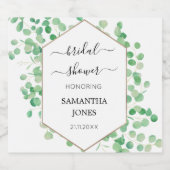 Brautparty Green Eucalyptus White Schaumweinetikett (Einzelnes Label)