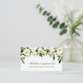 Brautparty Green Floral Registrierungskarte Begleitkarte (Stehend Vorderseite)