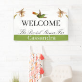 Brautparty | Green Hummingbird Wasserfarbe Banner (Insitu)