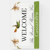 Brautparty | Green Hummingbird Wasserfarbe Banner (Vertikal)